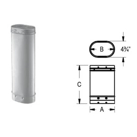Integra Miltex M & G Duravent 6DLR-48O  DuraLiner  6 Inch  x 48 Inch  Oval Rigid Liner 69276